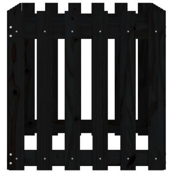 Pflanzkübel Lattenzaun-Design Schwarz 60x60x60 cm Kiefernholz