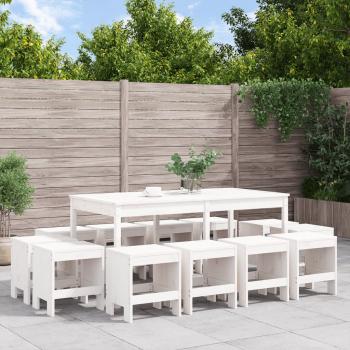 ARDEBO.de - 13-tlg. Garten-Essgruppe Weiß Massivholz Kiefer