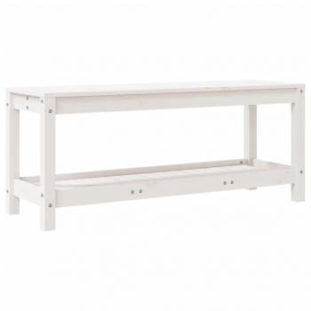 Gartenbank Weiß 108x35x45 cm Massivholz Kiefer
