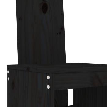 ARDEBO.de - 5-tlg. Gartenbar-Set Schwarz Massivholz Kiefer