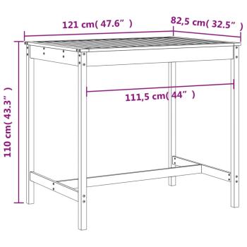 ARDEBO.de - 5-tlg. Gartenbar-Set Massivholz Kiefer