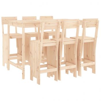 ARDEBO.de - 7-tlg. Gartenbar-Set Massivholz Kiefer