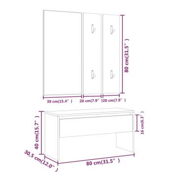 Flurmöbel-Set Schwarz Holzwerkstoff