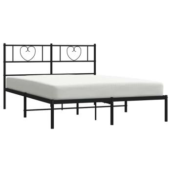 Bettgestell mit Kopfteil Metall Schwarz 150x200 cm