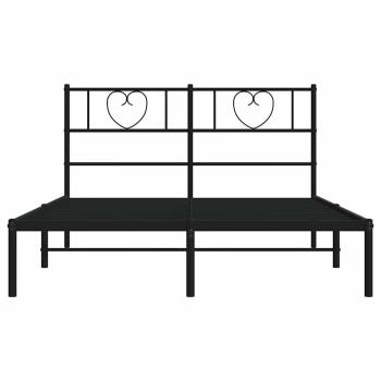 Bettgestell mit Kopfteil Metall Schwarz 150x200 cm