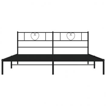 Bettgestell mit Kopfteil Metall Schwarz 193x203 cm