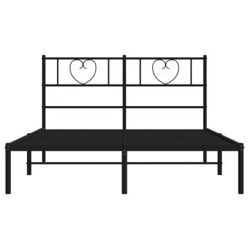 Bettgestell mit Kopfteil Metall Schwarz 140x190 cm