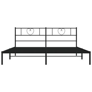 Bettgestell mit Kopfteil Metall Schwarz 200x200 cm