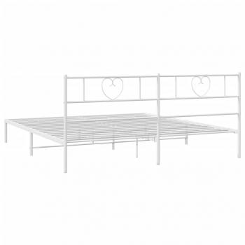Bettgestell mit Kopfteil Metall Weiß 180x200 cm