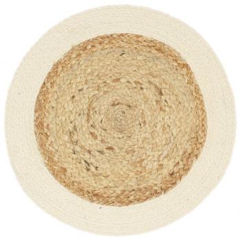 Tischsets 6 Stk. Natur 38 cm Rund Jute und Baumwolle