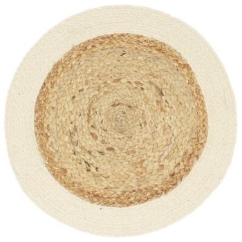 Tischsets 6 Stk. Natur 38 cm Rund Jute und Baumwolle