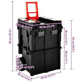 Werkzeug-Organizer Trolley mit Griff 46×36×41 cm