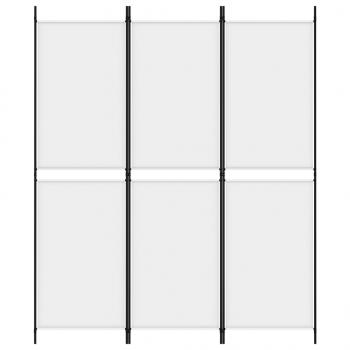 3-tlg. Paravent Weiß 150x180 cm Stoff