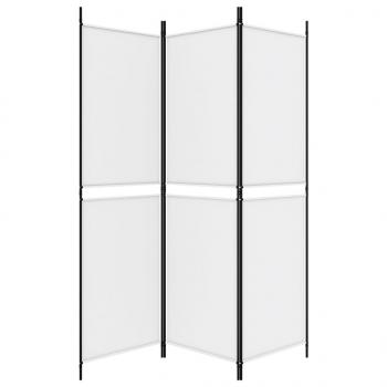3-tlg. Paravent Weiß 150x180 cm Stoff