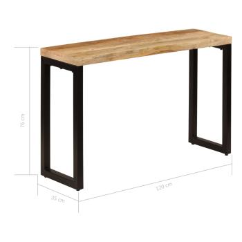 Konsolentisch 120x35x76 cm Stahl und Massivholz Mango