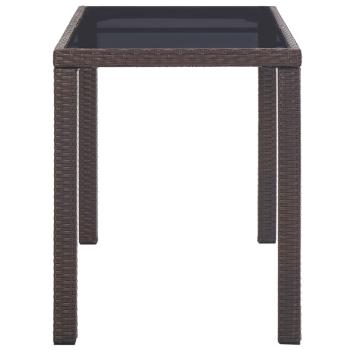Gartentisch Braun 123x60x74 cm Poly Rattan