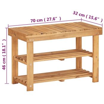 Schuhregal 70 × 32 × 46 cm Massivholz Akazie