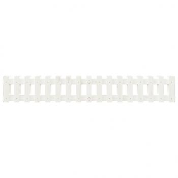 Hochbeet Lattenzaun-Design Weiß 200x30x30 cm Massivholz Kiefer