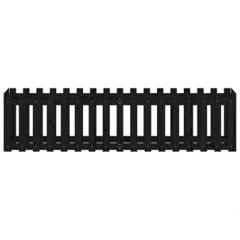 Hochbeet Latten-Design Schwarz 200x50x50 cm Massivholz Kiefer