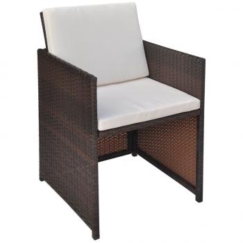 ARDEBO.de - Gartenstühle 2 Stk. mit Polstern und Kissen Poly Rattan Braun