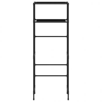 Toilettenregal 2 Ablagen Schwarz 53,5x28x143 cm Eisen
