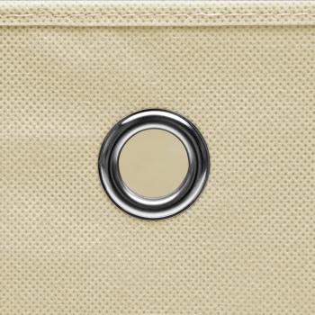  Aufbewahrungsboxen mit Deckel 4 Stk. Creme 32x32x32 cm Stoff
