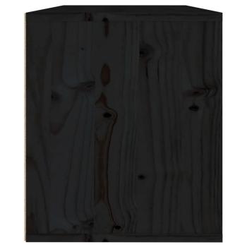 Wandschrank Schwarz 60x30x35 cm Massivholz Kiefer