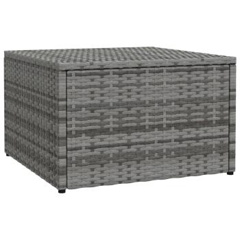 Outdoor-Fußhocker mit Kissen Grau Polyrattan