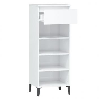 Schuhregal Hochglanz-Weiß 40x36x105 cm Holzwerkstoff