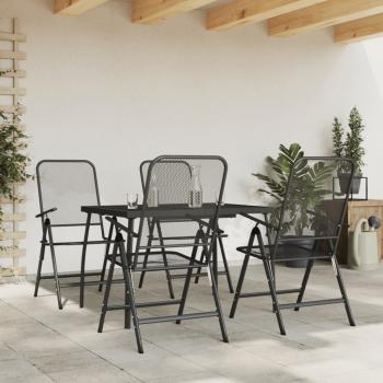 ARDEBO.de - 5-tlg. Garten-Essgruppe Anthrazit Streckgitter