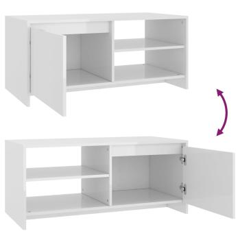 Couchtisch Hochglanz-Weiß 102x50x45 cm Holzwerkstoff