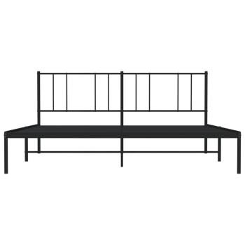 Bettgestell mit Kopfteil Metall Schwarz 180x200 cm