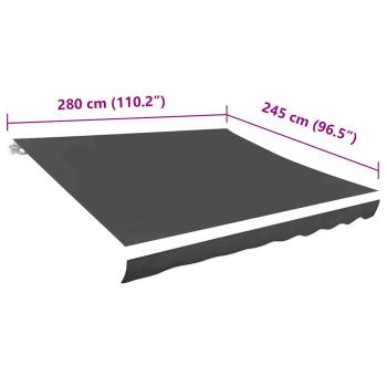 Markisenbespannung Canvas Anthrazit 300x250 cm