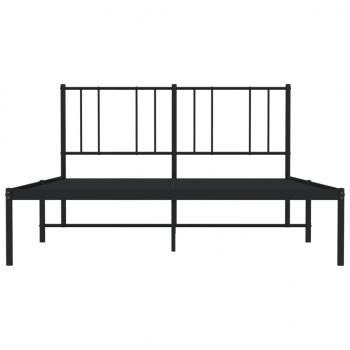 Bettgestell mit Kopfteil Metall Schwarz 150x200 cm