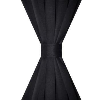 Verdunkelungs-Vorhänge mit Schlaufen 135 x 245 cm Schwarz blackout