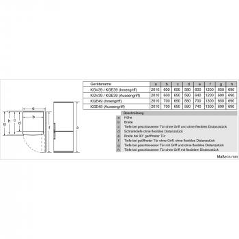 Siemens KG39E8XBA iQ500 Stand Kühl-Gefrierkombination, 60cm breit, 201cm hoch, 343 L, lowFrost, hyperFresh, blackSteel