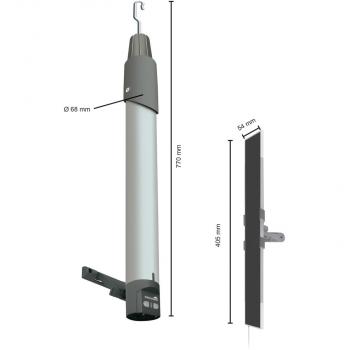 Schellenberg Premium Markisenantrieb mit Solarpanel, inklusive Netzteil und Wandhalterung, grau (20264)