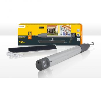 Schellenberg Premium Markisenantrieb mit Solarpanel, inklusive Netzteil und Wandhalterung, grau (20264)