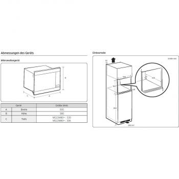 Samsung MS22M8074AT/EG Einbau-Mikrowelle, 22 L, 850 W, Nischenhöhe: 38 cm, Warmhaltefunktion, edelstahl