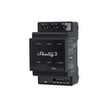Shelly Pro 3 Relaisschalter, WLAN, Bluetooth, LAN, 3-Kanal, 3x 16A, max. 48A, Hutschiene (Shelly_Pro3)