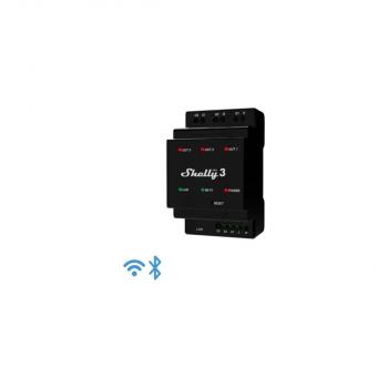 Shelly Pro 3 Relaisschalter, WLAN, Bluetooth, LAN, 3-Kanal, 3x 16A, max. 48A, Hutschiene (Shelly_Pro3)