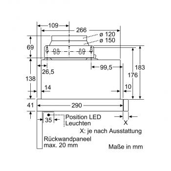 Siemens LI64LB531 EEK: A iQ300 Flachschirmhaube, 60 cm breit, LED, Intensivstufe, silbermetallic