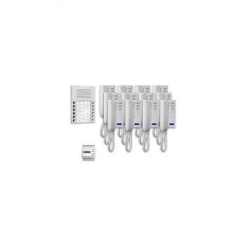 ARDEBO.de TCS PPA12-EN/02 pre:pack Audio Aufputz für 12 Wohneinheiten, mit Außenstation PES 12 Klingeltasten + 12 x Türtelefon ISH3030 + Steuergerät BVS20