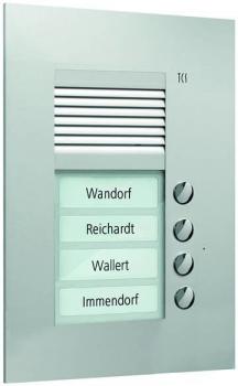 ARDEBO.de TCS PUK04/1-EN Audio Außenstation 4 Tasten, 1-spaltig, UP, silber
