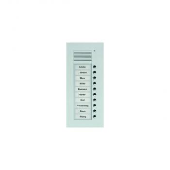ARDEBO.de TCS PUK10/1-EN Audio Außenstation, 10 Klingeltasten (rechtsbündig), 1-spaltig, UP, Serie PUK, silber