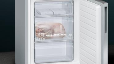 Siemens KG36EALCA IQ500 Stand Kühl-Gefrierkombination, 60 cm breit, 308 L, LowFrost, coolEfficiency, hyperFresh, BigBox, Edelstahloptik