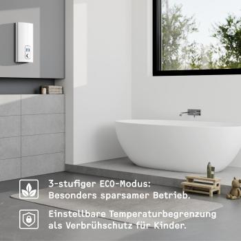 STIEBEL ELTRON DEL 18/21/24 Plus Komfort-Durchlauferhitzer, EEK: A, elektronisch geregelt, 18/21/24 kW, Übertischmontage (236739)