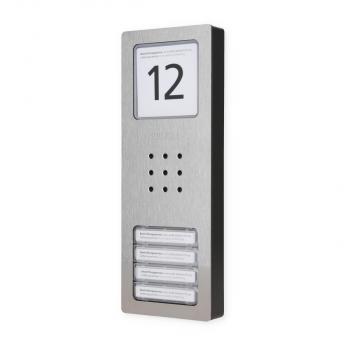 Siedle CA 812-4 E/W Audio-Set Compact, 4 Ruftasten, edelstahl gebürstet (210008741-00)