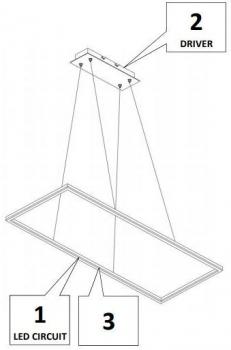Fabas Luce Bard Pendelleuchte, 52W, LED, weiß (3394-45-102)
