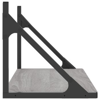 Wandregale 2 Stk. Grau Sonoma 60x25x25,5 cm Holzwerkstoff